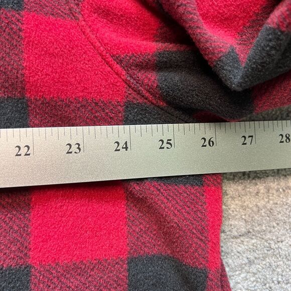 Wrangler Fleece Mens Shacket Shirt Jacket Red Buffalo Plaid Button Up Flannel XL - Picture 4 of 5